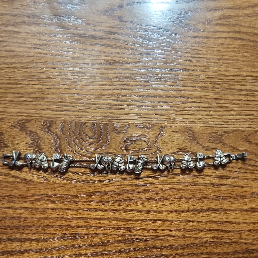 Vintage‎ Slider Bracelet With Golf Charms